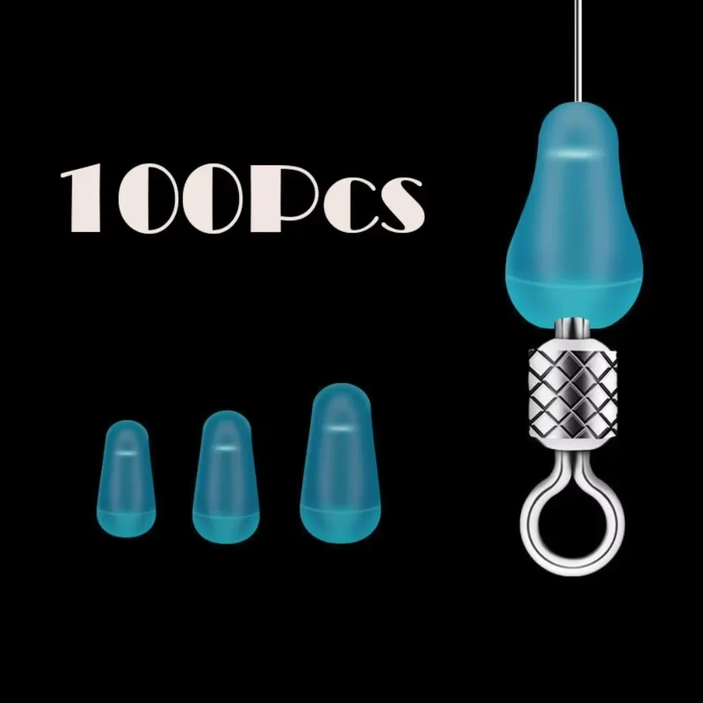 Fishing Float Rubber Space Beans Sea Carp Fly Fishing Blue Rubber Oval Stopper 100Pcs/lot