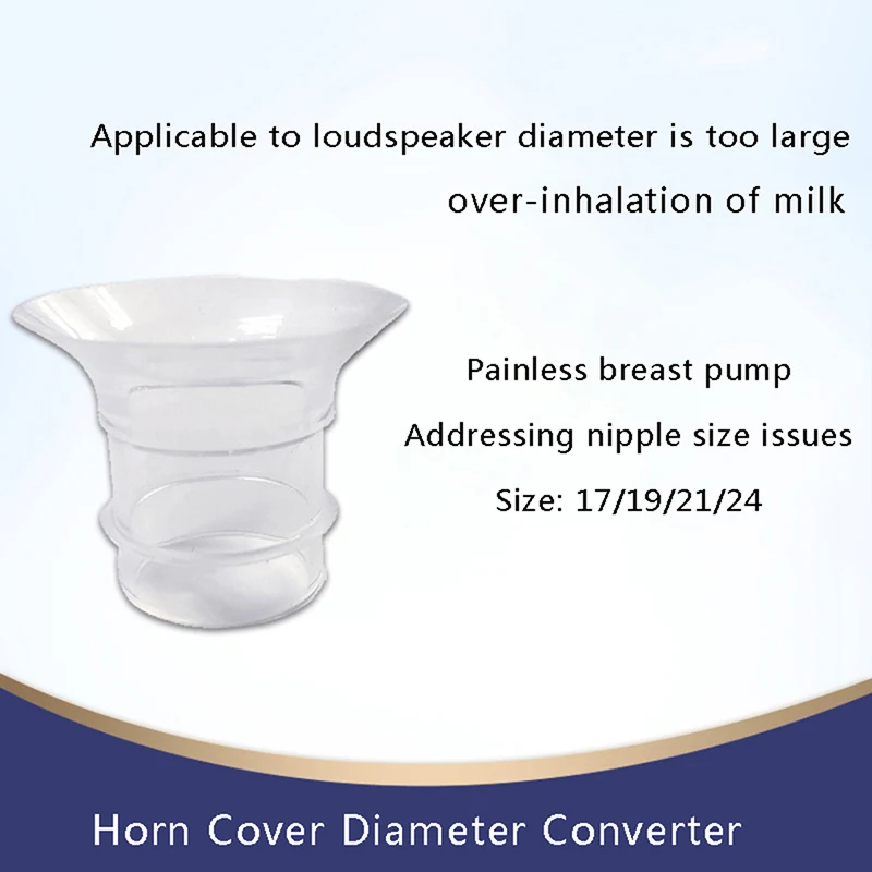 Silicone Breast Milk Pump Flange Inserts Breast Shield Converter Wearable Breast Pump Replacement Parts 15mm 17mm 19mm 21mm