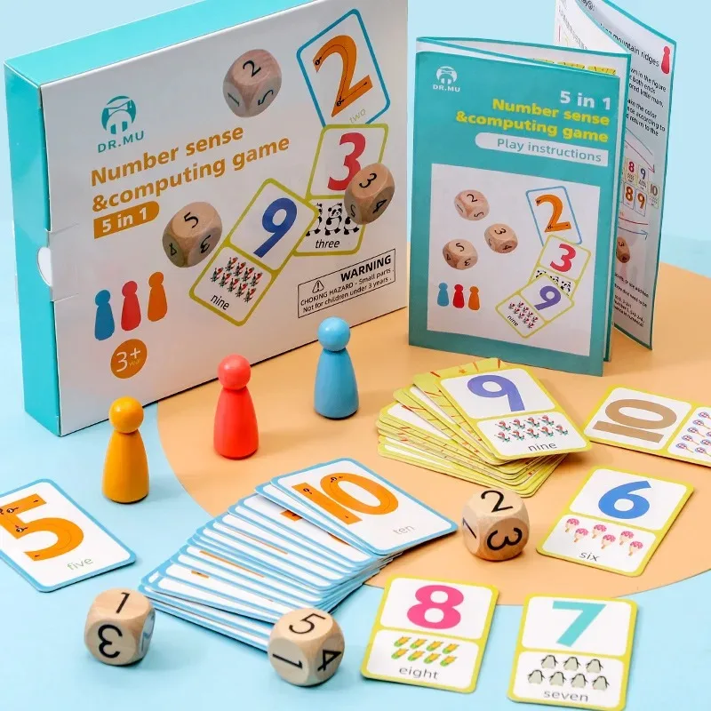 Kids Montessori Math Toys, Color Cognitive Matching Clip Beads Toys, Interactive Board Games, Puzzle Toys For Boys & Girls 4