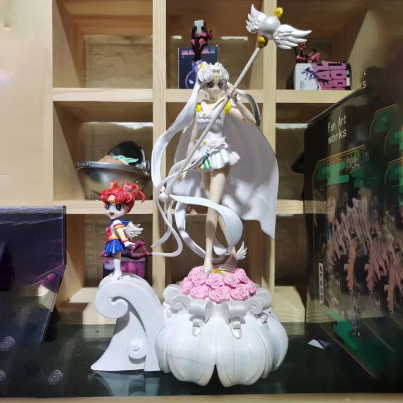 

37cm Sailor Moon Knight Sailor Moon & Sailor Universe Order Scene Model GK Figure PVC Action Figure Children's Toys Holiday Gift