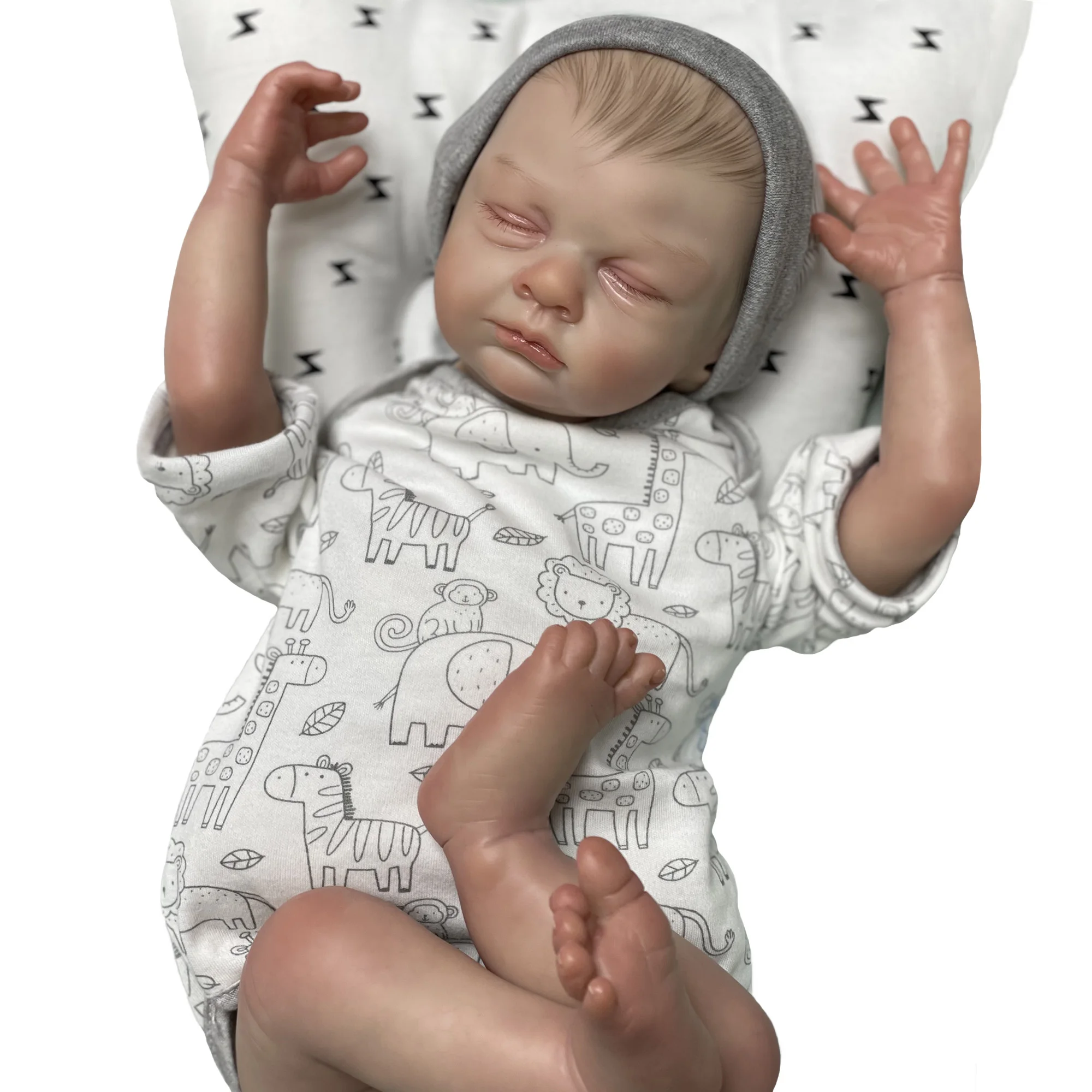 

Куклы Новорожденные 20 дюймов, расписанные вручную, Реалистичная Спящая кукла-младенец с мягким прикосновением, куклы-игрушки, кукла-реборн