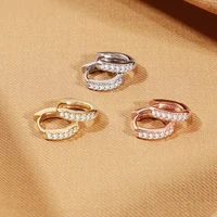 2/6PCS 316L Stainless Steel Minimalist Hoop Earrings Crystal Zirconia Small Cartilage Helix Tragus Piercing Jewelry for Women - Image 2
