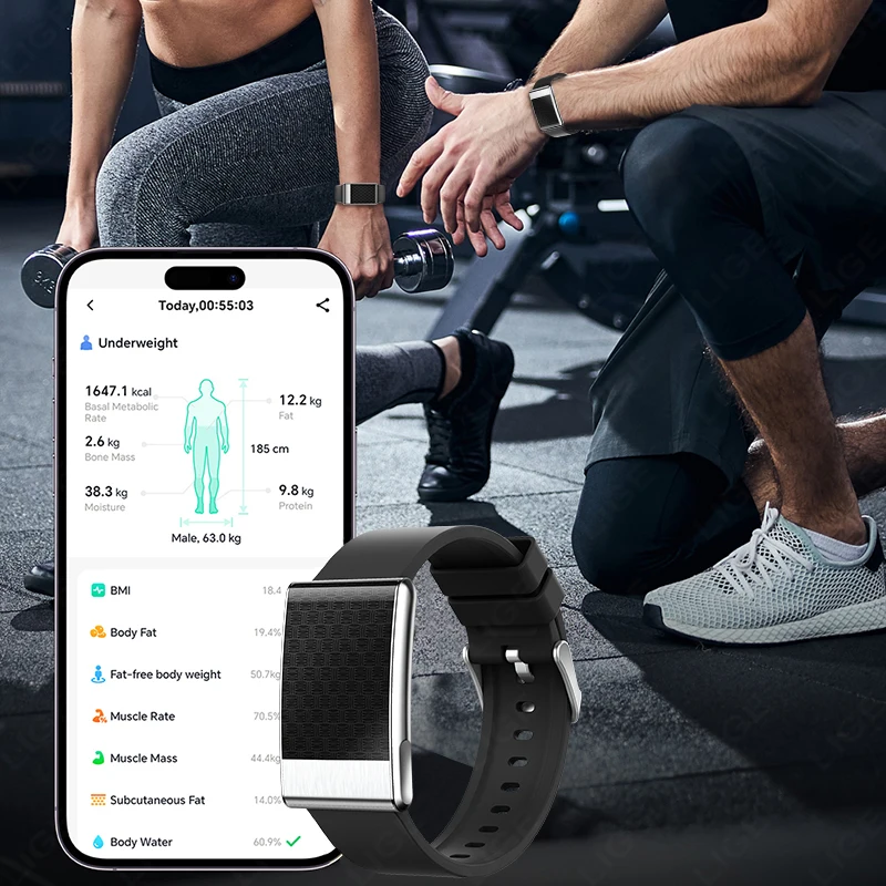 LIGE Nursing Grade ECG+PPG Smart Bracelet Blood Fat Uric Acid Blood Pressure Body Temperature Men Women Health Sports Watches