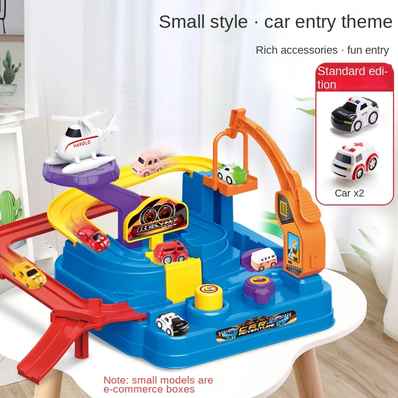 Modèle de voiture sur Rail de course, jouets éducatifs pour enfants, jeu d'aventure sur piste, cerveau mécanique, Train interactif, animaux, jouet fusée spatiale