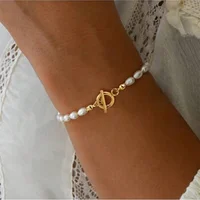Friendship Bracelet Fashion New 2024 Resin Imitation Pearl OT Clasp Chain Women's Luxury Designer Jewelry Girlfriend Gifts 1