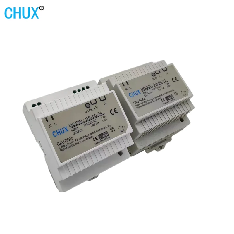 Fonte de Alimentação de Comutação Chux dr tipo Trilho Din Saída Única Fontes de Alimentação Led Transformador Industrial 60w 5v 12v 24v 18v