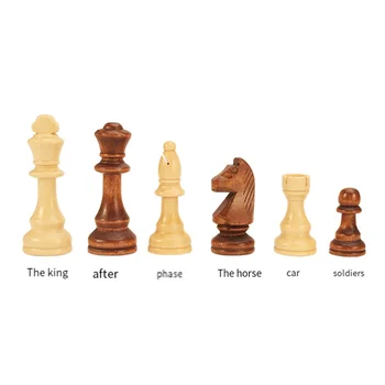 Gioco da tavolo per bambini Set di scacchi in legno Pezzi in legno massello Scacchiera in noce Gioco da tavolo regalo per bambini