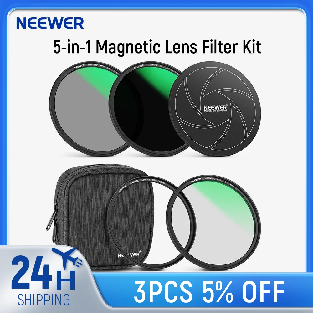 NEEWER 72 3-in-1 Agnetic ND Lens Filter Kit, Includes 10-Stop Fixed