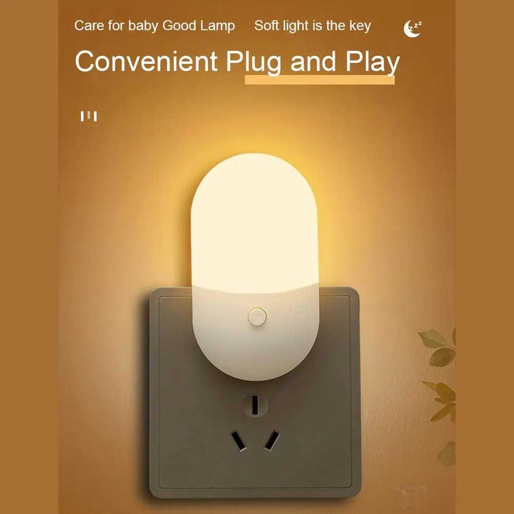 

Plug In Night Light LED Night Lights With Light Sensors 2 Colors Adjustable Brightness for Nursery Kids Room Hallway Kitchen