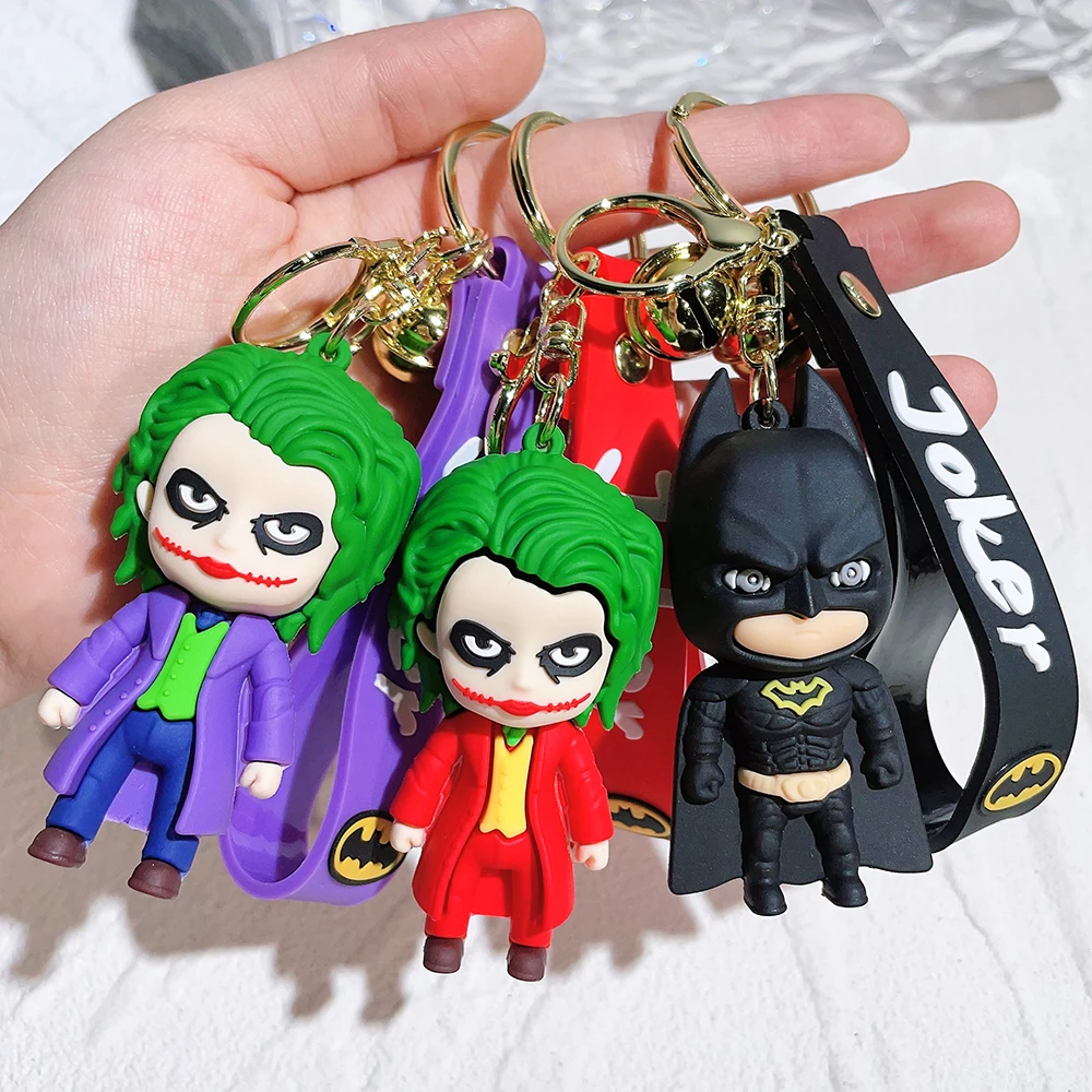 Anime Cartoon Marvel Batman Joker Image Doll Keychain Cute