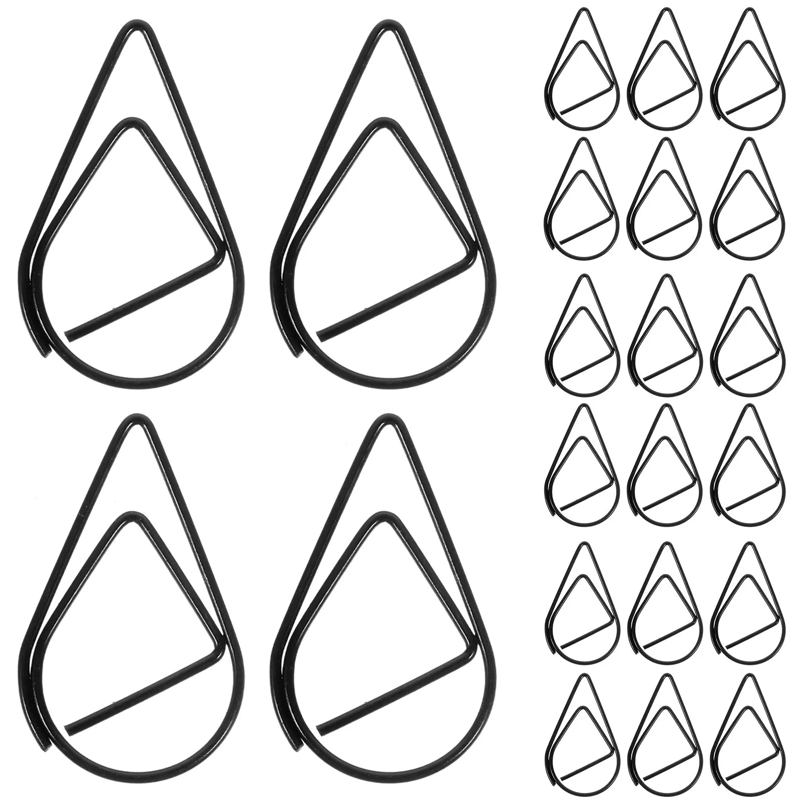 100Pcs 드롭 모양 금속 종이 클립 노트북 달력 스크랩북 인사말용 귀여운 장 작은 사무실 문서 클립