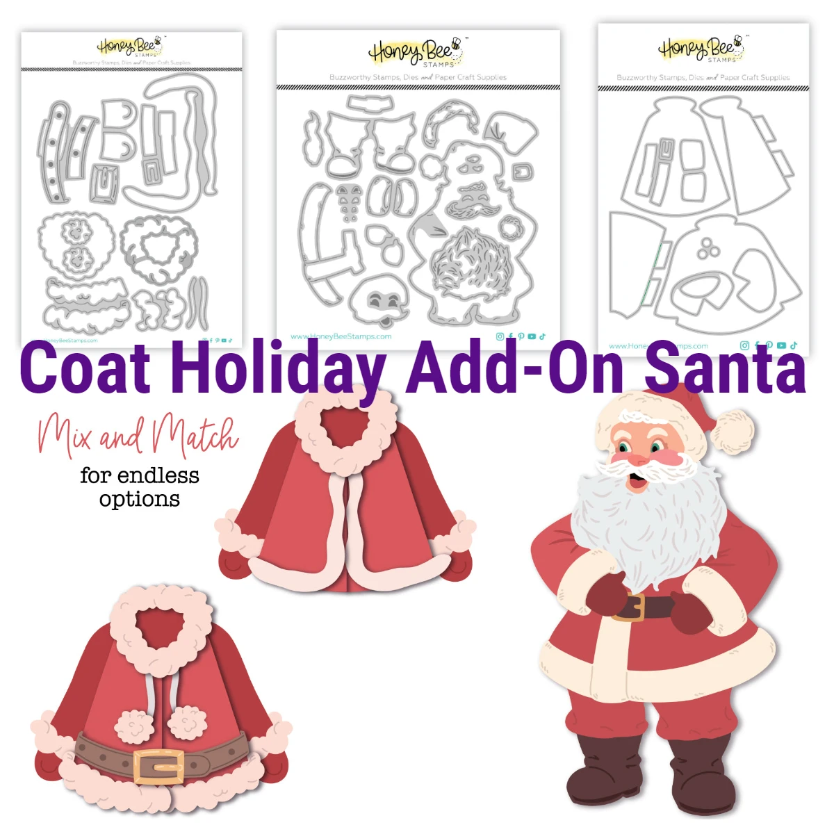 빈티지 산타 코트 홀리데이 애드온 보우 보우 다이 컷 크리스마스 카드 DIY ..