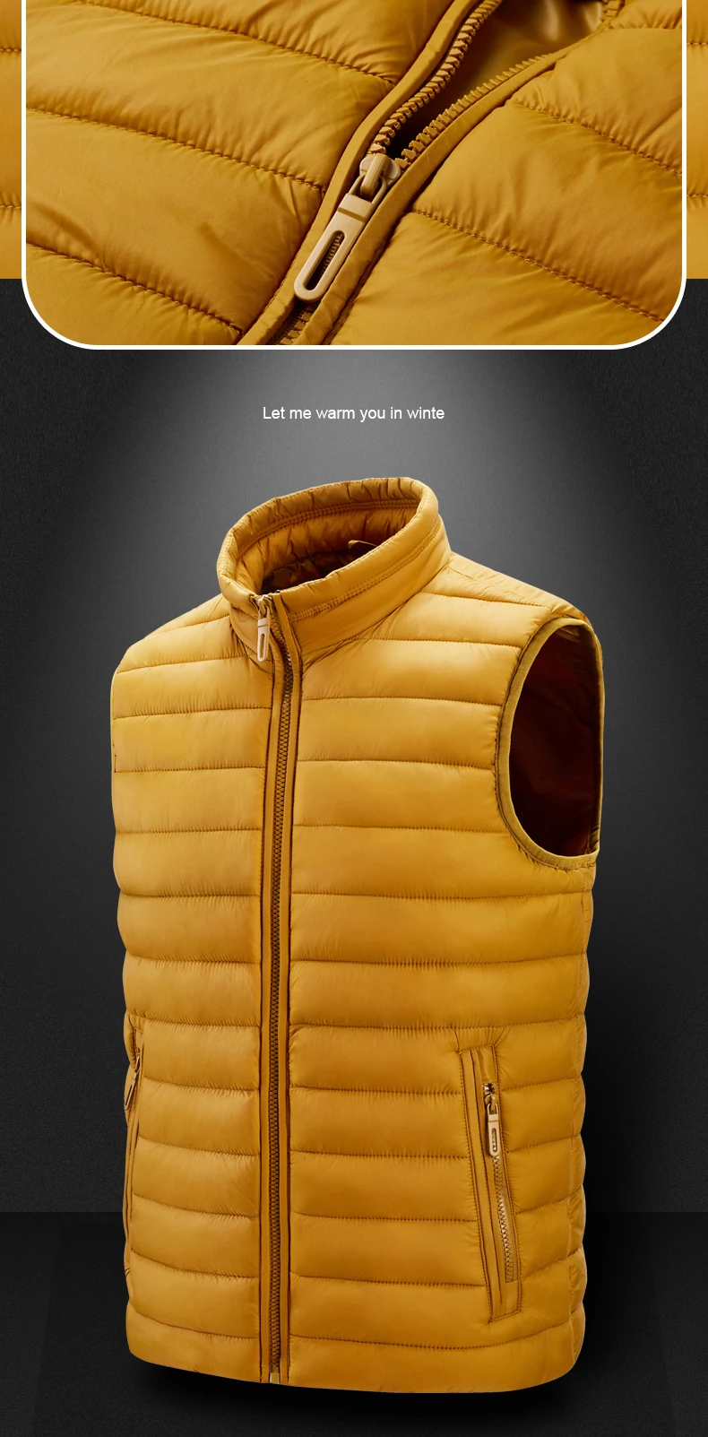 Description Picture 3 of itemCHRLCK Men's Waterproof Hiking Warm Vests Camping Huntting Skiing Fishing Thermal Vest Jackets Male Winter Large Size Coats