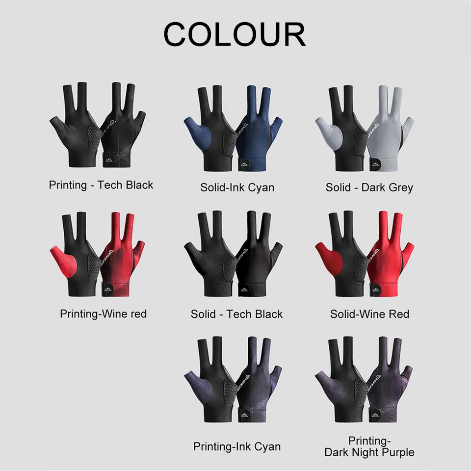 GTUBIKE 1PCS Links und Rechts Hand Billard Handschuh Nicht Slip Elastische Drei Finger Handschuh Atmungsaktive Snooker Billard Handschuh Fitness – Detail 7