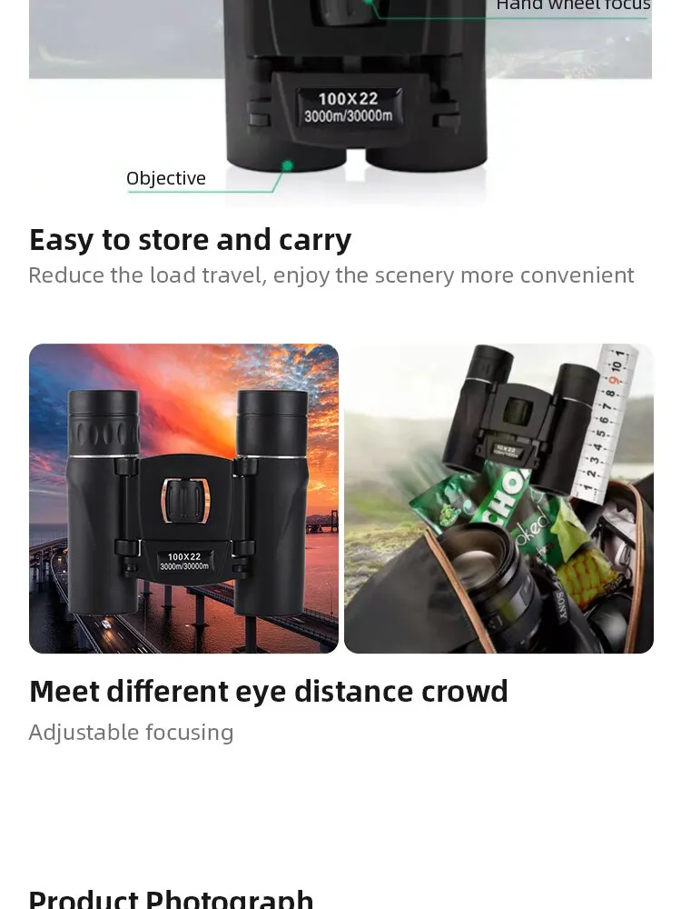 Jumelles Puissantes Pliables 700x25 HD,longue Portée 5000m-50000m
