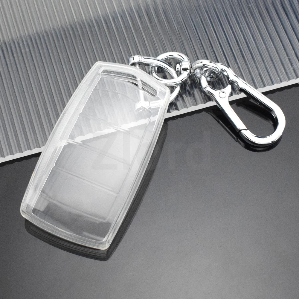 Transparent Car Smart Key Case Cover - 4-Button Key Fob Shell Protector Accessories