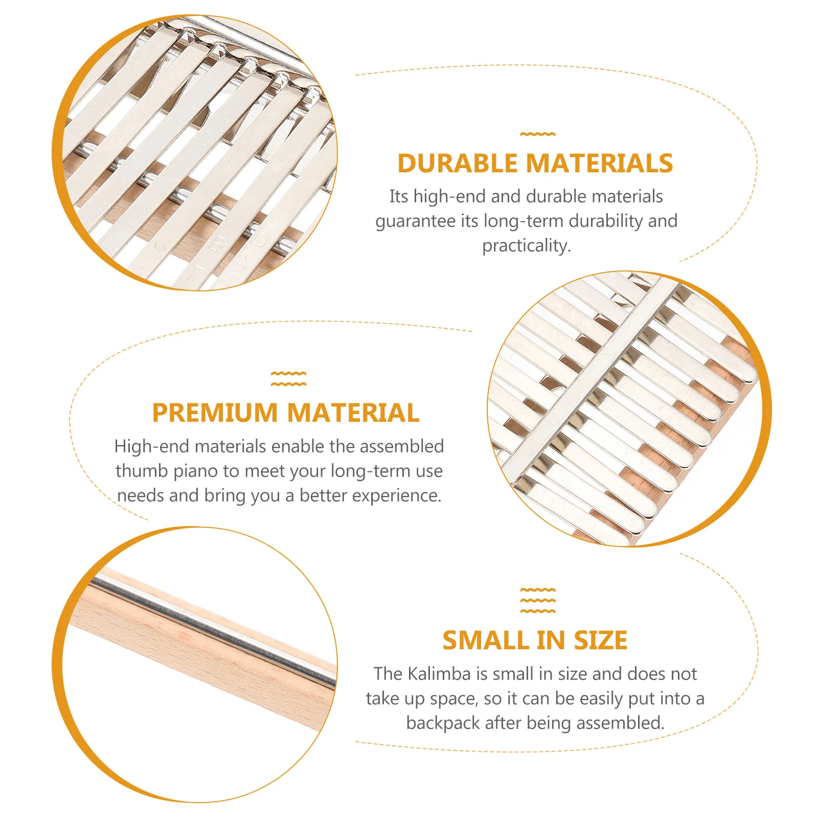 Thumb Piano Accessories DIY Kalimba Kit Supplies Assembly Musical Instrument 17 Tones Parts