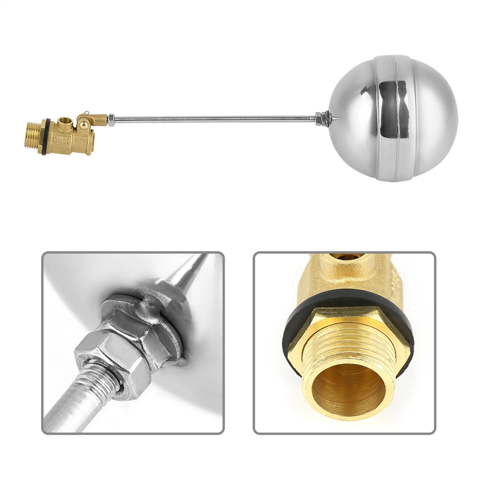 DN15 G1/2 Brass Male Thread Water Sensor Stainless Steel Float Ball Value