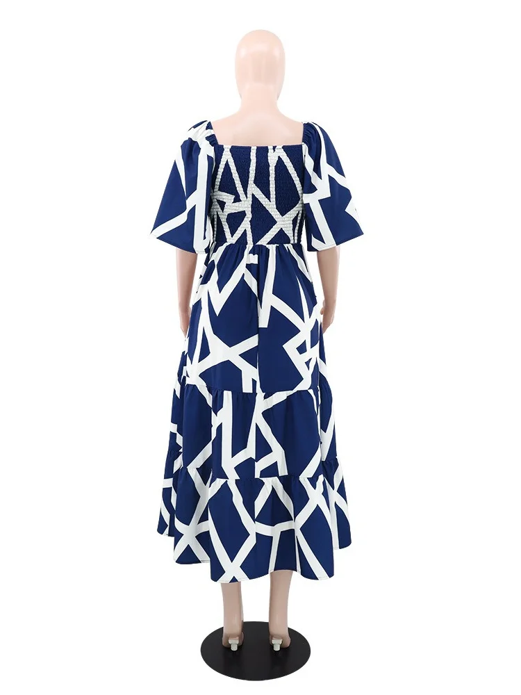 Wmstar Dresses Women Party Sexy Stretch Sweet Summer Holiday Clothes Elegant Long Length Dress V Neck Wholesale Dropshipping