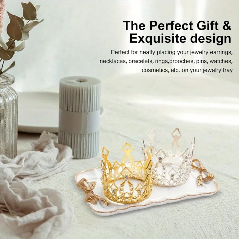 Elegant Resin Bow Tray for Fruit Dessert Cake Jewelry Storage Organizer Party Decoration and Home Tableware Display