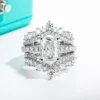 AnuJewel 3ct D Color Radiant Cut Moissanite Engagement Gold Plated 925 Sterling Silver Rings For Woman Customs Jewelry Wholesale 5
