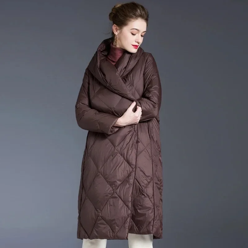 

Down Jacket Women Long Hooded Winter 2023 New Loose Warm Thick Puffer Jacket Oversized Coat Female Overcoat Portable Outwear