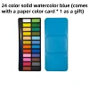 24 color iron box solid watercolor paint, free pen and color card. Suitable for beginners painting, doodling. 2