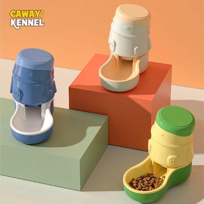 

CAWAYI KENNEL Pet Supplies Large Capacity Pet Dog Cat Automatic Feeder Detachable Bowl Water Dispenser Food Feeding for Cat Dogs