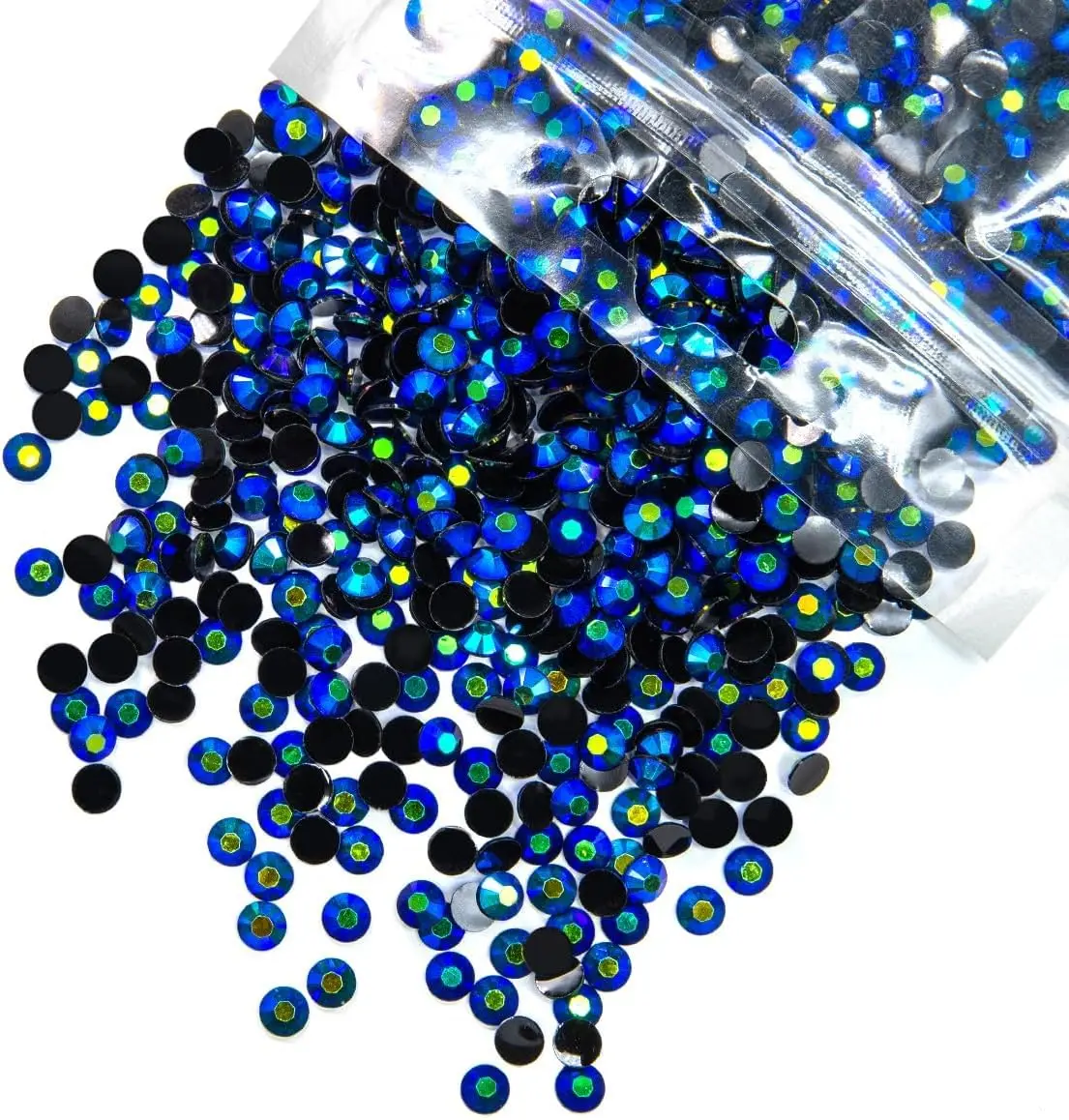 Sapphire Blue AB Flatback Resin Jelly Rhinestones - Faux Gems for Crafts and DIY Nail Art Charms