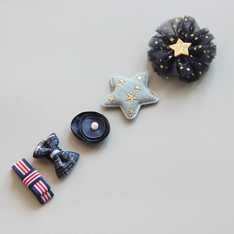 5Pcs/Set Baby Hair Clips Cute Girl Bows Crown Hair Clips Kids Child Baby Hairpins Barrettes Haarspeldjes Baby Hair Accessories 4
