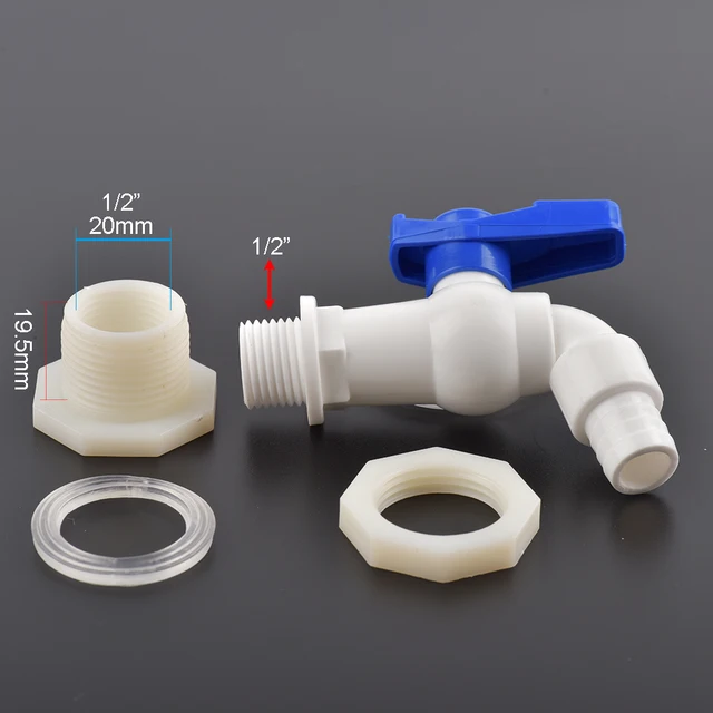 1 Pc 1/2 3/4 "Műanyag Hím Szál Víz Csaptelep Hal Tartály Csap Adapter Szerelvény Vízelvezető Akvárium Szelepkerti Kiegészítők - Image 2
