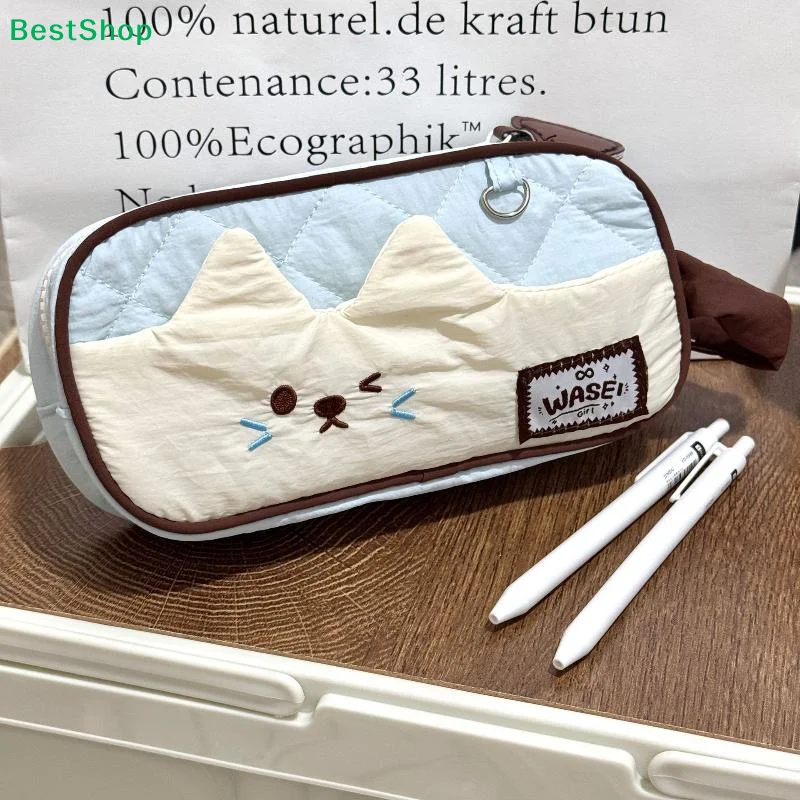 〔R〕귀여운 연필 케이스 펜 파우치 대용량 심플한 미적 가방 정리함 사무실 학교 용품 학생용 문구류