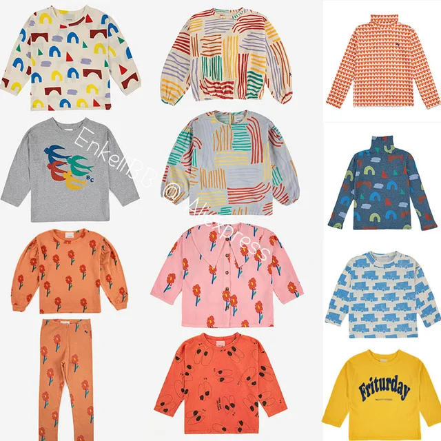 EnkeliBB Baby Autumn Long Sleeve Cartoon T Shirt Brand Designer BC 2022 AW New Arrical Print T-shirts Children Letter Print Tops