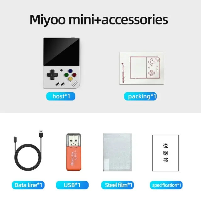 thumbnail image 1 of MIYOO Mini Plus Portable Retro Handheld Game Console V2 Mini+ 3.5 Inch IPS Screen Classic Video Game Console Linux System Gift, 1 of 5