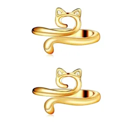 Adjustable Knitting and Crochet Yarn Guide Rings - Set of 2 (Golden 2pcs)