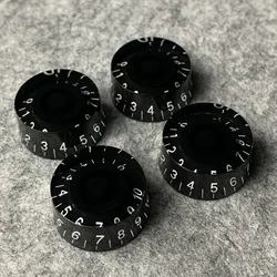 FLEOR 4PCS Colorful Electric Guitar Speed Control Knobs (Black)