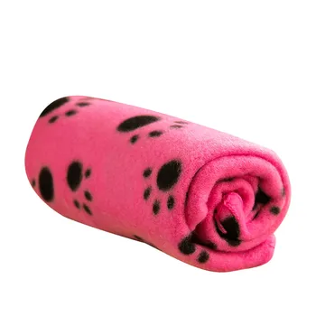 Pet Blanket Winter Dog Cat Bed Mat Dog Paws Print Warm Soft Sleeping Blankets Hamster Rabbit Beds Coral Fleece Dog Blanket 2
