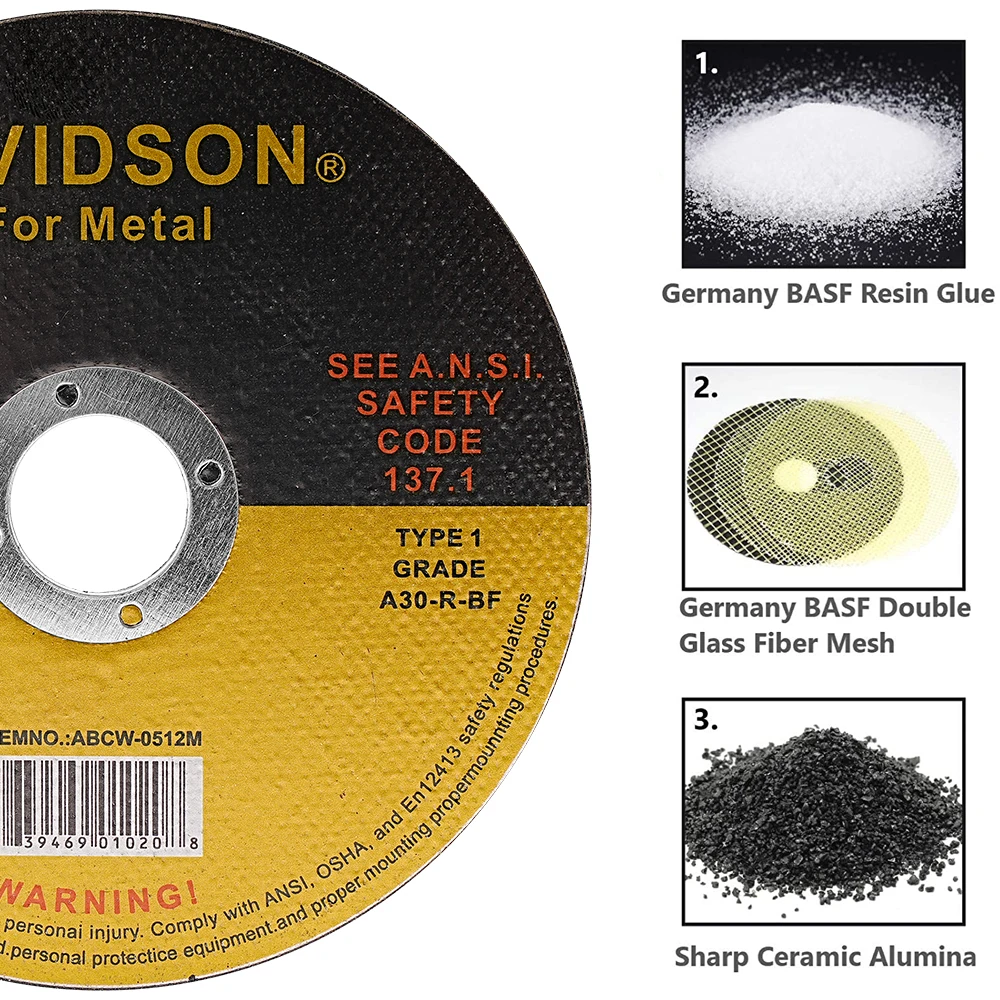 50-2pcs Resin Cutting Disc 125mm Cut Off Wheels Flap Sanding Grinding Discs Angle Grinder Wheel Accessories for Metal Pvc Cut