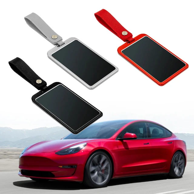 Key Card Holder For Tesla Model Y Light Leather Protect Scratch