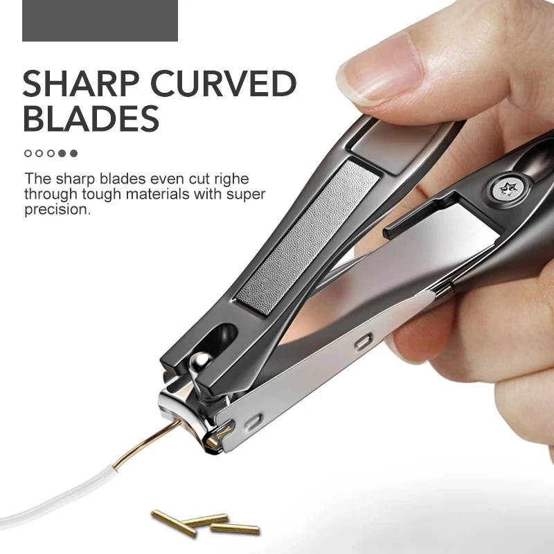 Stainless Steel Nail Clippers Sharp Curved Blades Finger Toenail Manicure Tool For Home Use 1 Pcs