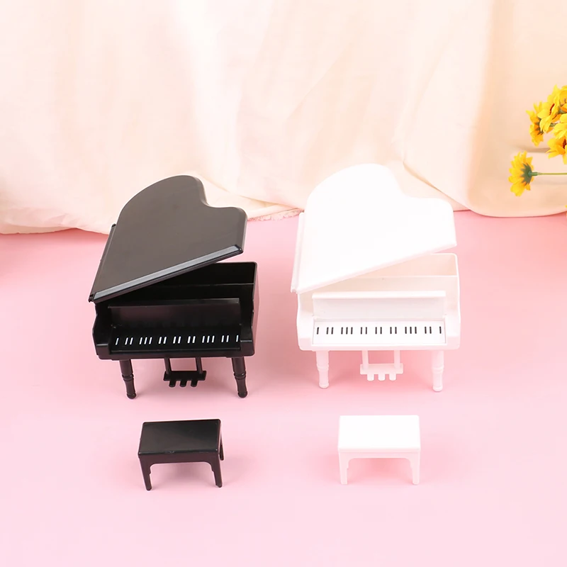 

1/12 миниатюрное пианино для кукольного домика с табуретом, модель музыкального инструмента для кукольного домика, аксессуары, Декор, миниатюрное искусство