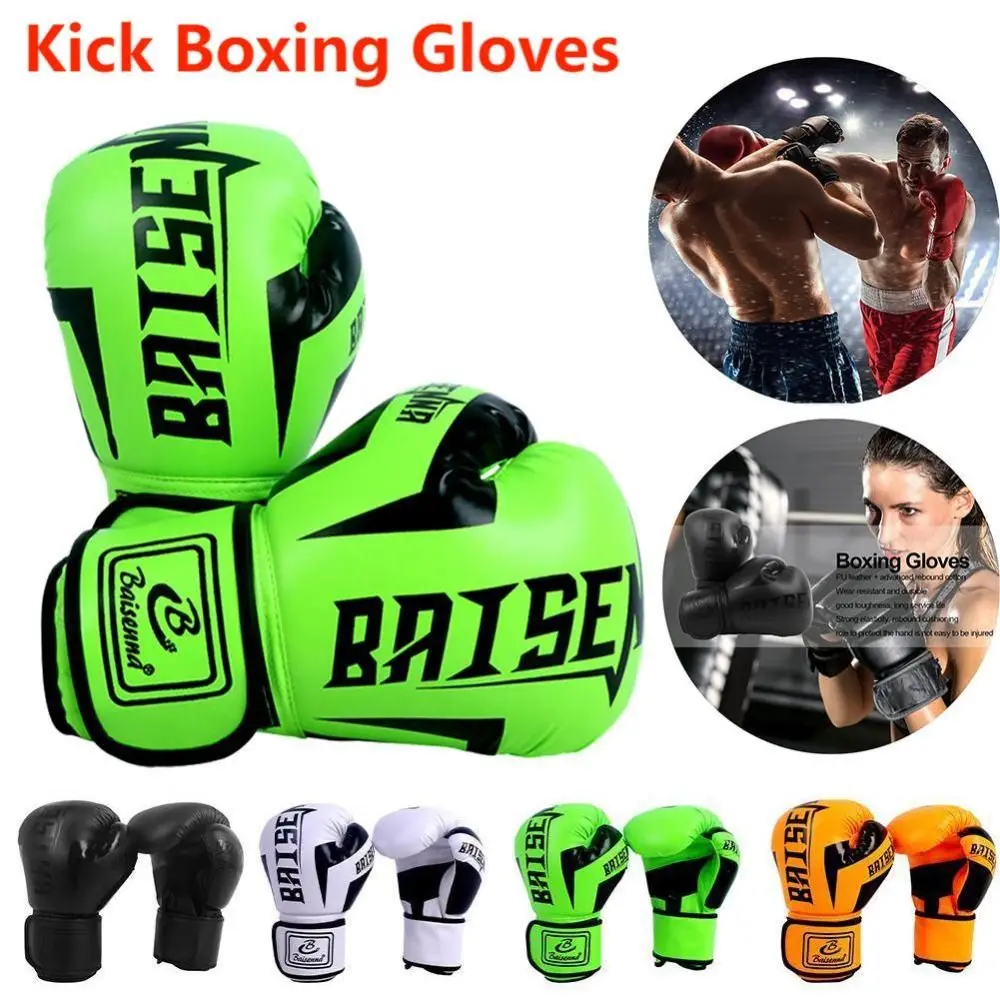 

1 Paie of PU Leather Boxing Gloves 8 oz 10 oz Wear-resistant Training Gloves Integrated Inner Liner High Elasticity