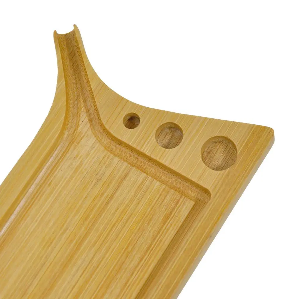 Portable Wooden Tobacco Rolling Tray with Brush And Pre Rolled Cone Holder Multifunctional Herb Rolling Tray Tobacco Accessories