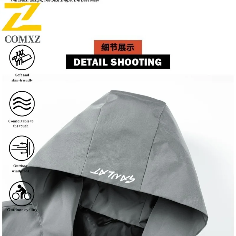 EiAO Jacket Korean Streetwear Hooded  Windproof Waterproof Workwear Coat for Men Camping Hiking Fishing Trendy Casual Wear 2025