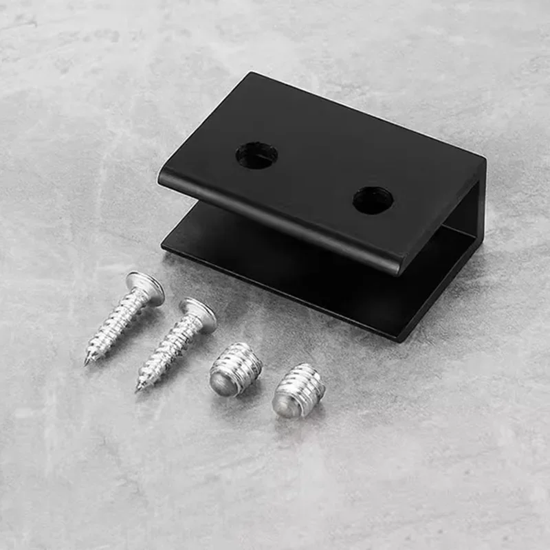 2pcs Shower Glass Clamp Door Clip Holder Bracket Support Balcony Railing Square No-drill-on-glass connector clamps,mirror clip