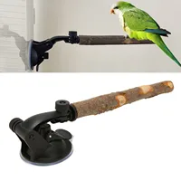 Wood Parrot Perch Prevent Slip Interactive Bird Window Perch Stand With Suction Cups For Small Medium Bird 1