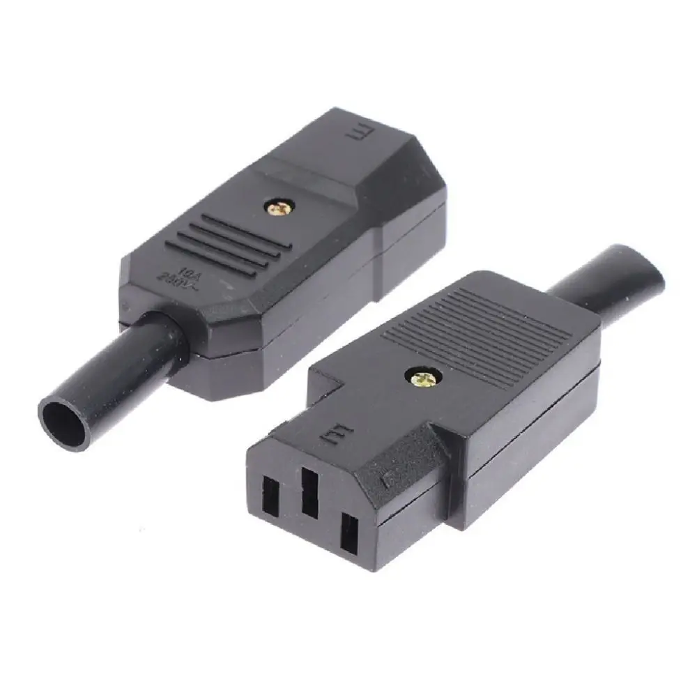 AC Plug Socket 3 Pin IEC 320 Straight Power Connector