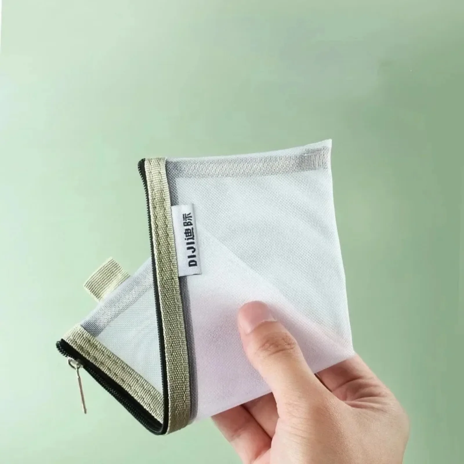 1Pcs Mesh Zipper Pouch Clear Document Bag Book File Folders Stationery Pencil Case Storage Bags