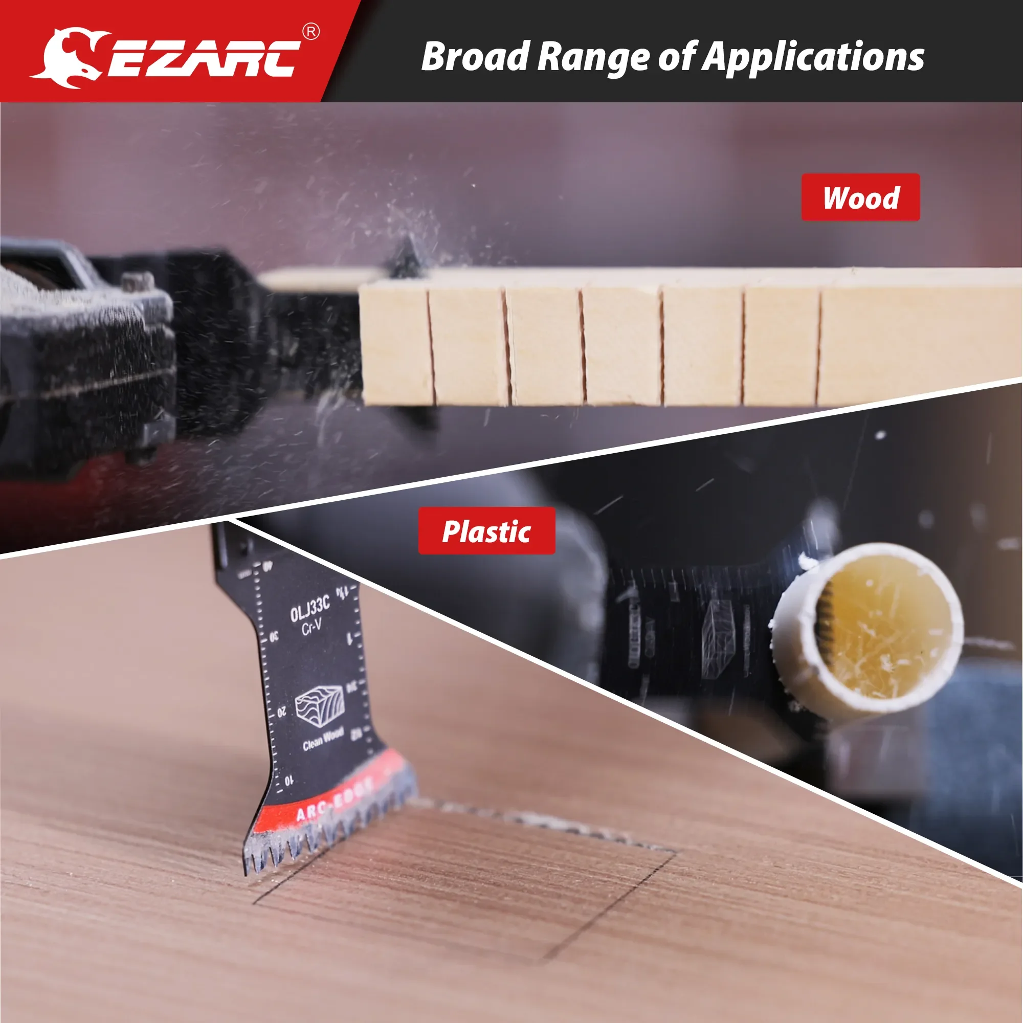 AliExpress Collection EZARC Japanese Tooth Oscillating Saw Blade, 5PCS Arc Edge Oscillating Multitool Blades Clean Cut for Wood,