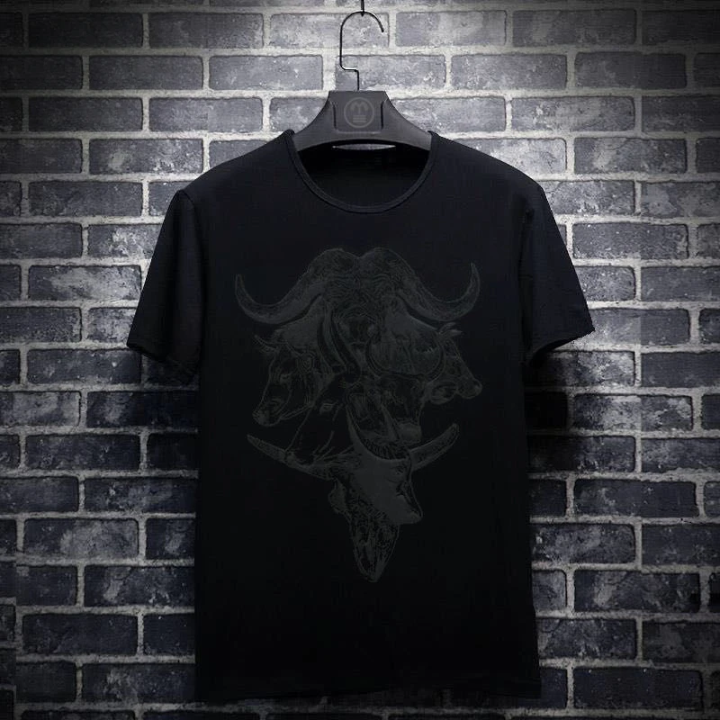 thumbnail image 1 of Camiseta negra de alta calidad para hombre, camisetas holgadas de gran tamaño para hombre, camisetas holgadas con estampado gráfico de poliéster, ropa barata y de verano de alta calidad, talla XL, 1 of 5